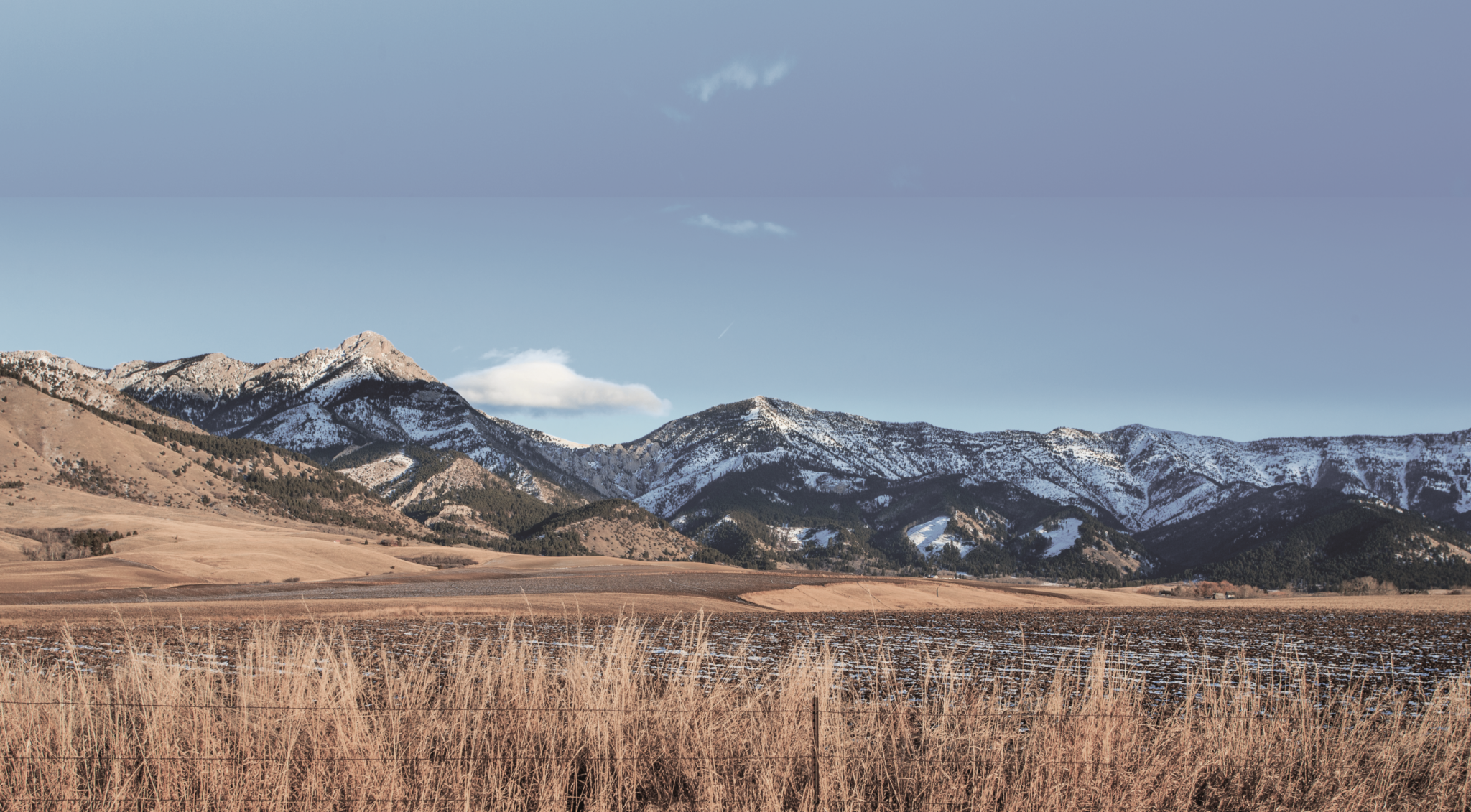 Panorama Of Bridger Mountain Range